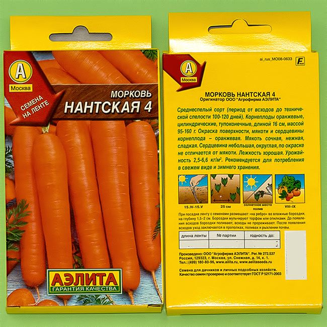 Характеристика моркови Нантская 4